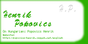 henrik popovics business card